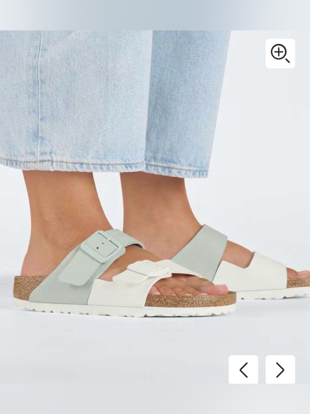 Birkenstock Arizona Split - White/Surf Green - Picture 7 of 11